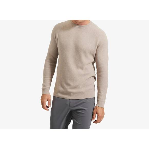 NEW MIZZEN + MAIN cassady crewneck sweater in vintage khaki heather - Picture 2 of 3